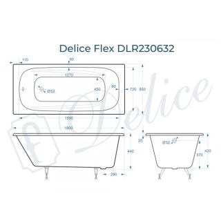 Ванна чугунная Delice Flex DLR230632 180х85